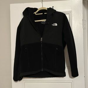 The North Face black hooded Denali fleece zip up